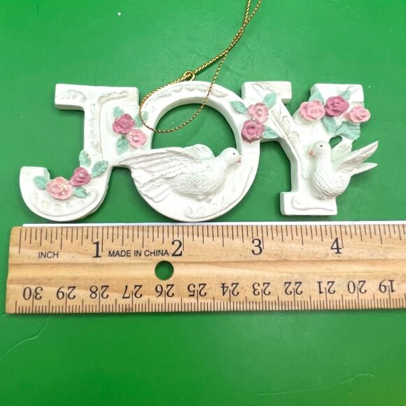 Vintage JOY Dove Angel Nativity Ornaments Set/3 Holiday Décor Christmas Classic - Picture 3 of 12